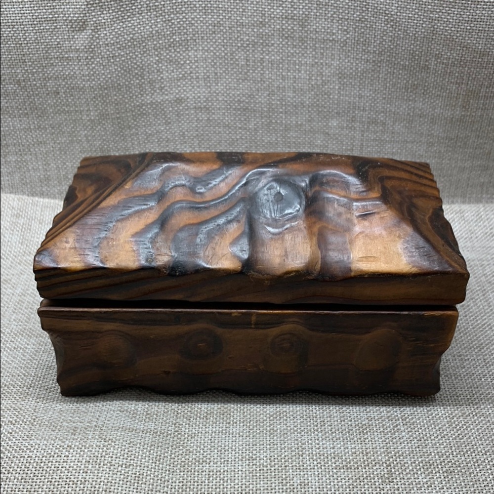 Vintage Handcrafted in Spain Hinged Dome Top Wooden Box Lobeco Art of Spain